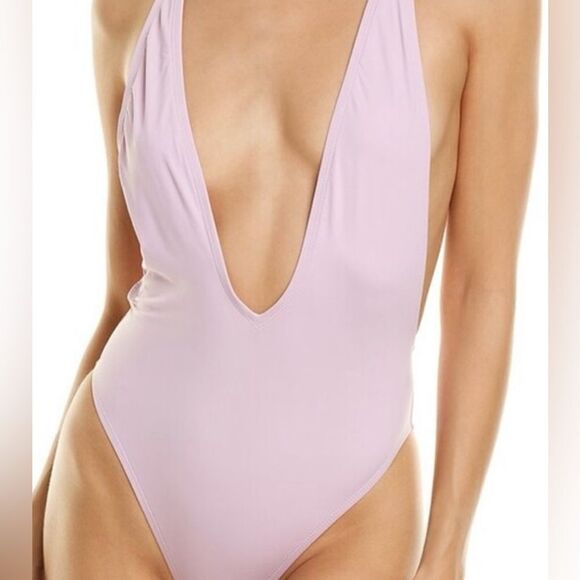 Dippin’ Daisy’s Sexy Beige Euphoria High Cut V Plunge One Piece Swimsuit - Picture 8 of 9